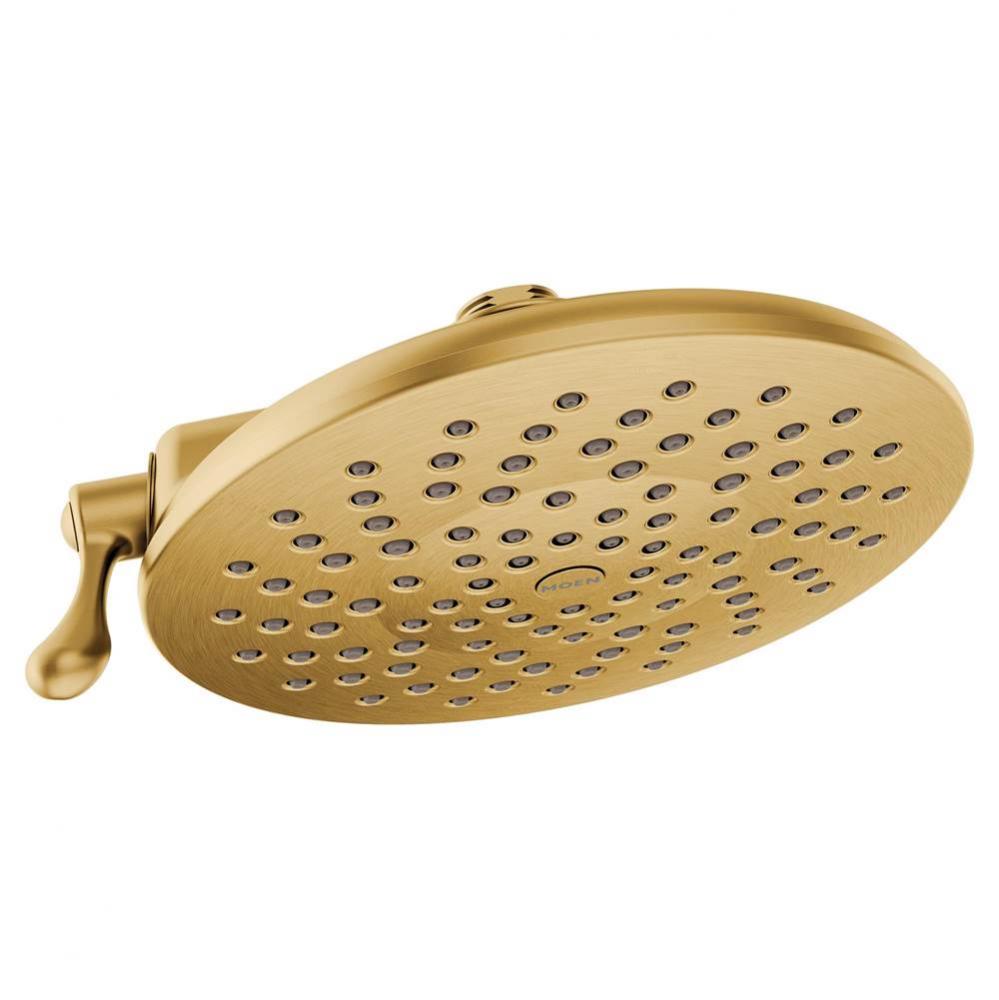 Velocity Two-Function 8&apos;&apos; Diameter Rainshower Spray Head, Brushed Gold