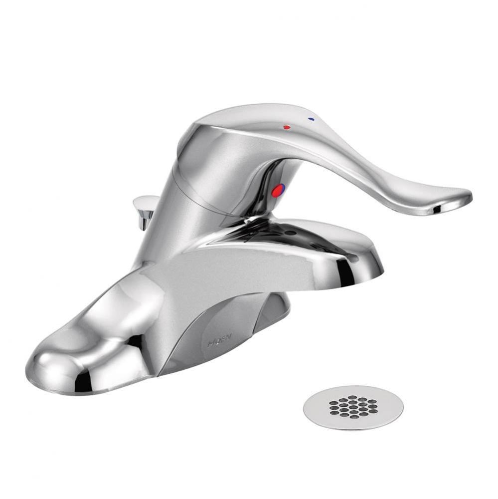 Chrome one-handle lavatory faucet