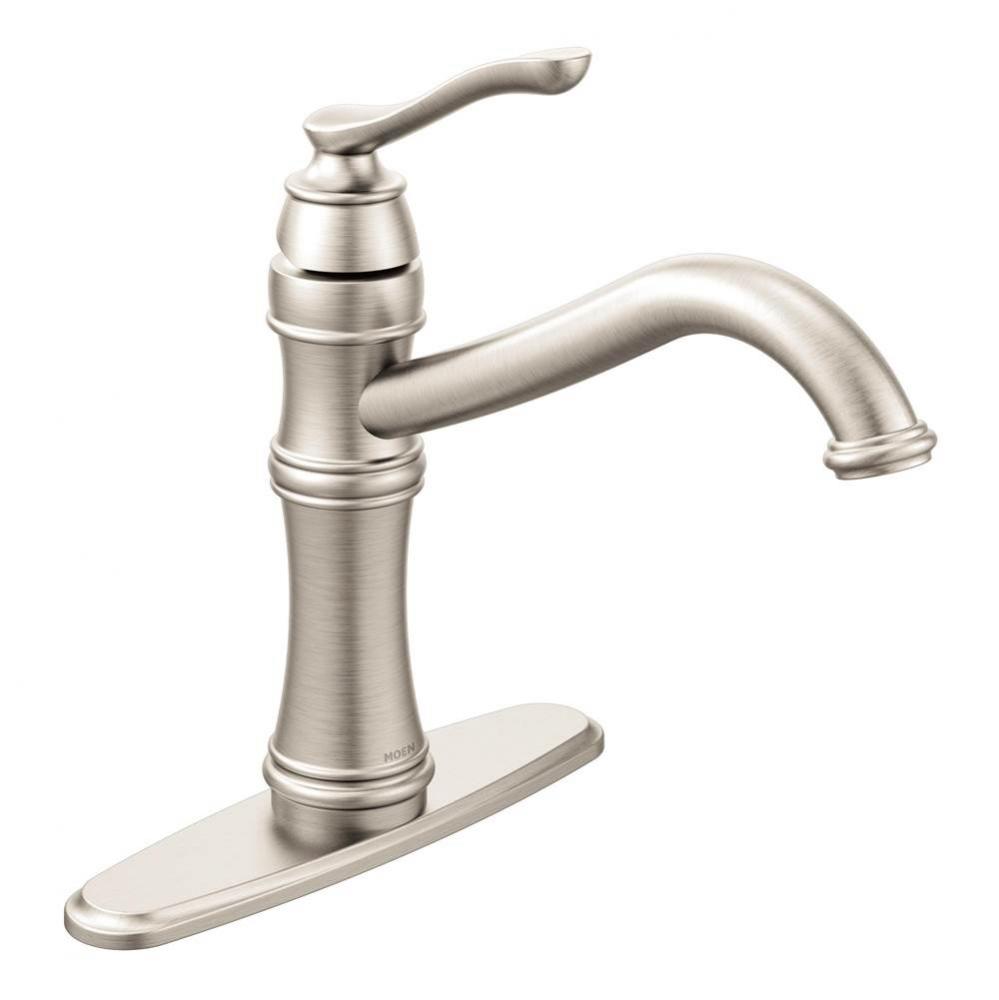 Belfield Traditional One Handle High Arc Kitchen Faucet with Optional Deckplate Included, Spot Res