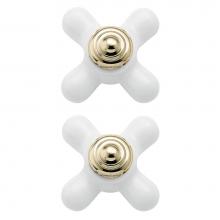 Moen 97588 - Porcelain/polished brass replacement handle knob insert