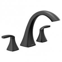 Moen T693BL - Matte black two-handle roman tub faucet