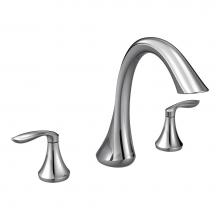 Moen T943 - Eva 2-Handle Deck-Mount Roman Tub Faucet Trim Kit in Chrome (Valve Sold Separately)