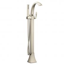 Moen 695BN - Voss One-Handle Freestanding Floor Mount Tub Filler with Handshower, Brushed Nickel