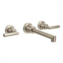 Moen TS43003BN - Arris Wall Mount 2-Handle Low-Arc Bathroom Faucet Trim Kit in Brushed Nickel (Valve Sold Separatel