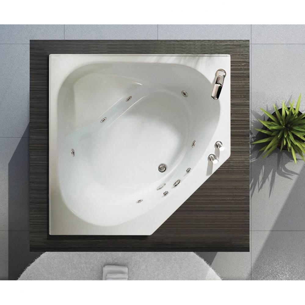 Tandem II 6060 Acrylic Corner Center Drain Whirlpool Bathtub in White