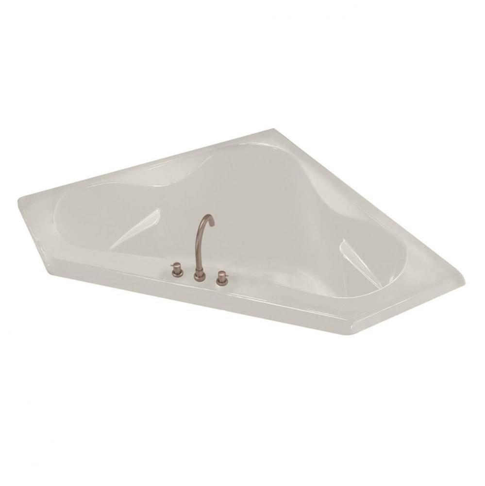 Tryst 59 x 59 Acrylic Corner Center Drain Bathtub in Biscuit