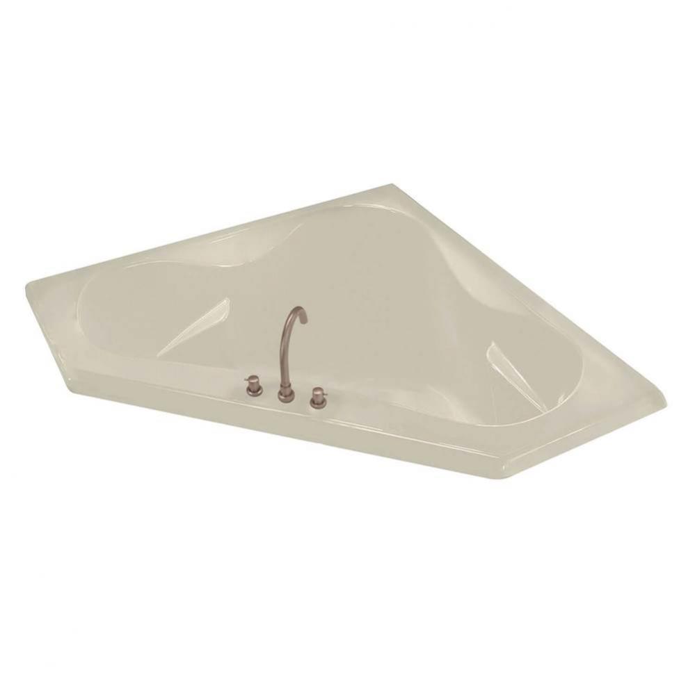 Tryst 59 x 59 Acrylic Corner Center Drain Bathtub in Bone