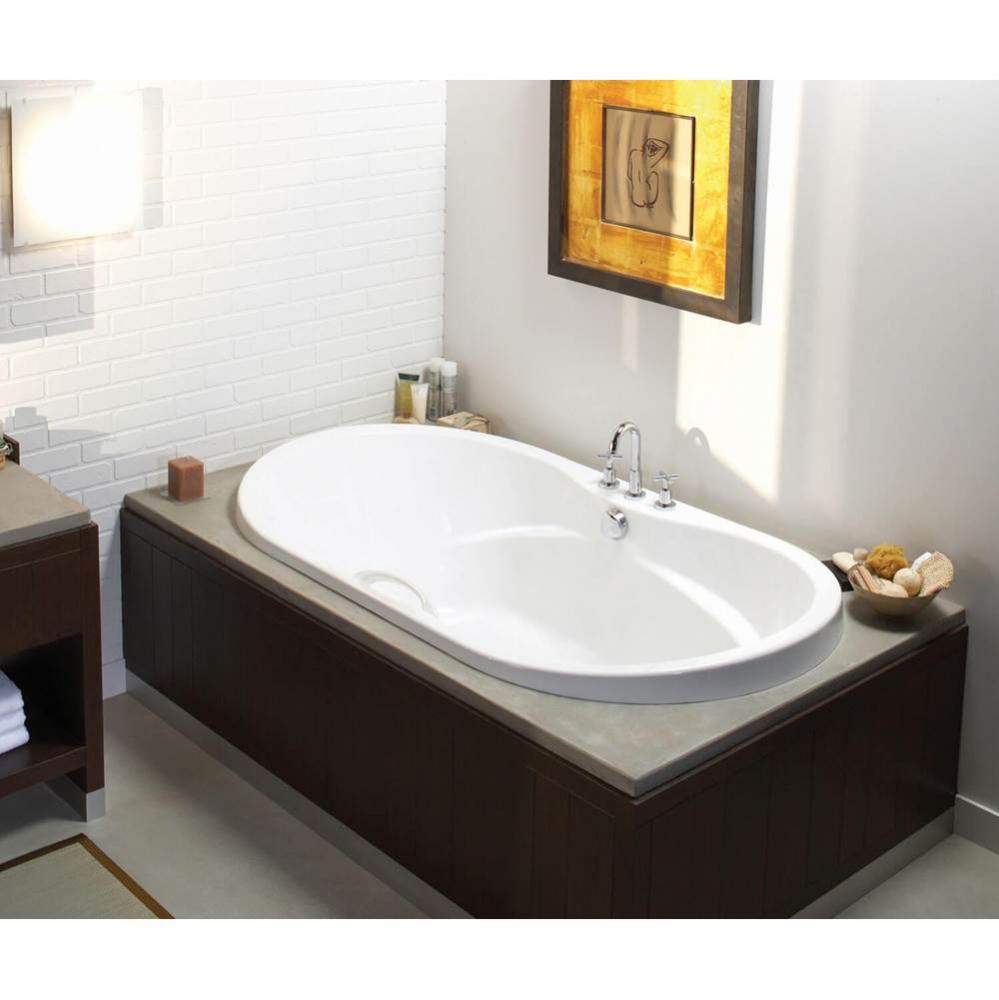 Living 7242 Acrylic Drop-in Center Drain Bathtub in White