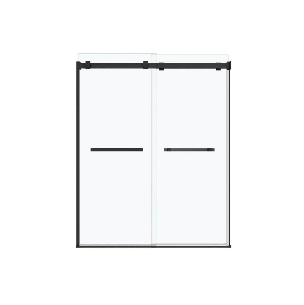 Duel 56-58 1/2 x 70 1/2-74 in. 8mm Sliding Shower Door for Alcove Installation with Clear glass in