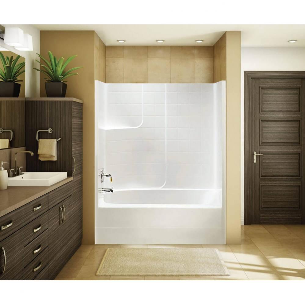 TSTEA63 60 x 34 AcrylX Alcove Right-Hand Drain One-Piece Tub Shower in White