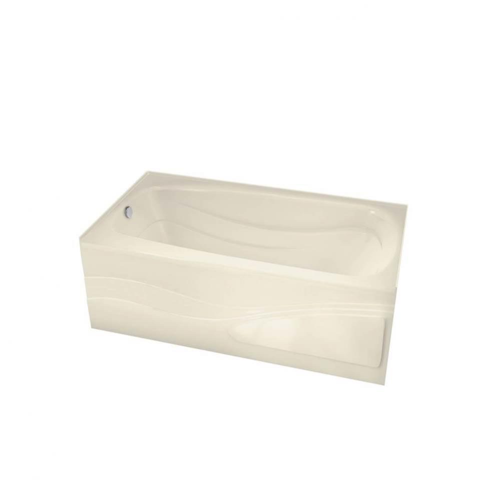 Tenderness 6032 Acrylic Alcove Left-Hand Drain Bathtub in Bone