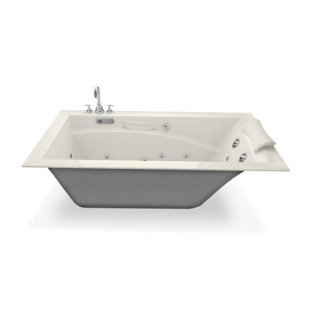 Optik 6636 Acrylic Alcove End Drain Bathtub in Biscuit