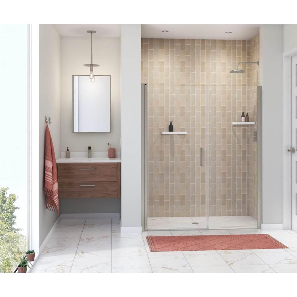 Manhattan 53-55 x 68 in. 6 mm Pivot Shower Door for Alcove Installation with Clear glass &amp; Rou