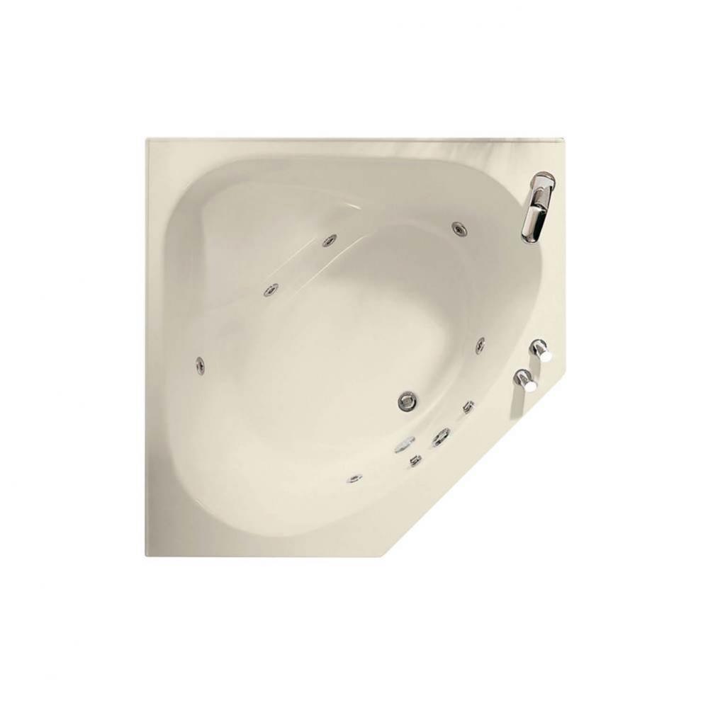 Tandem II 6060 Acrylic Corner Center Drain Whirlpool Bathtub in Bone