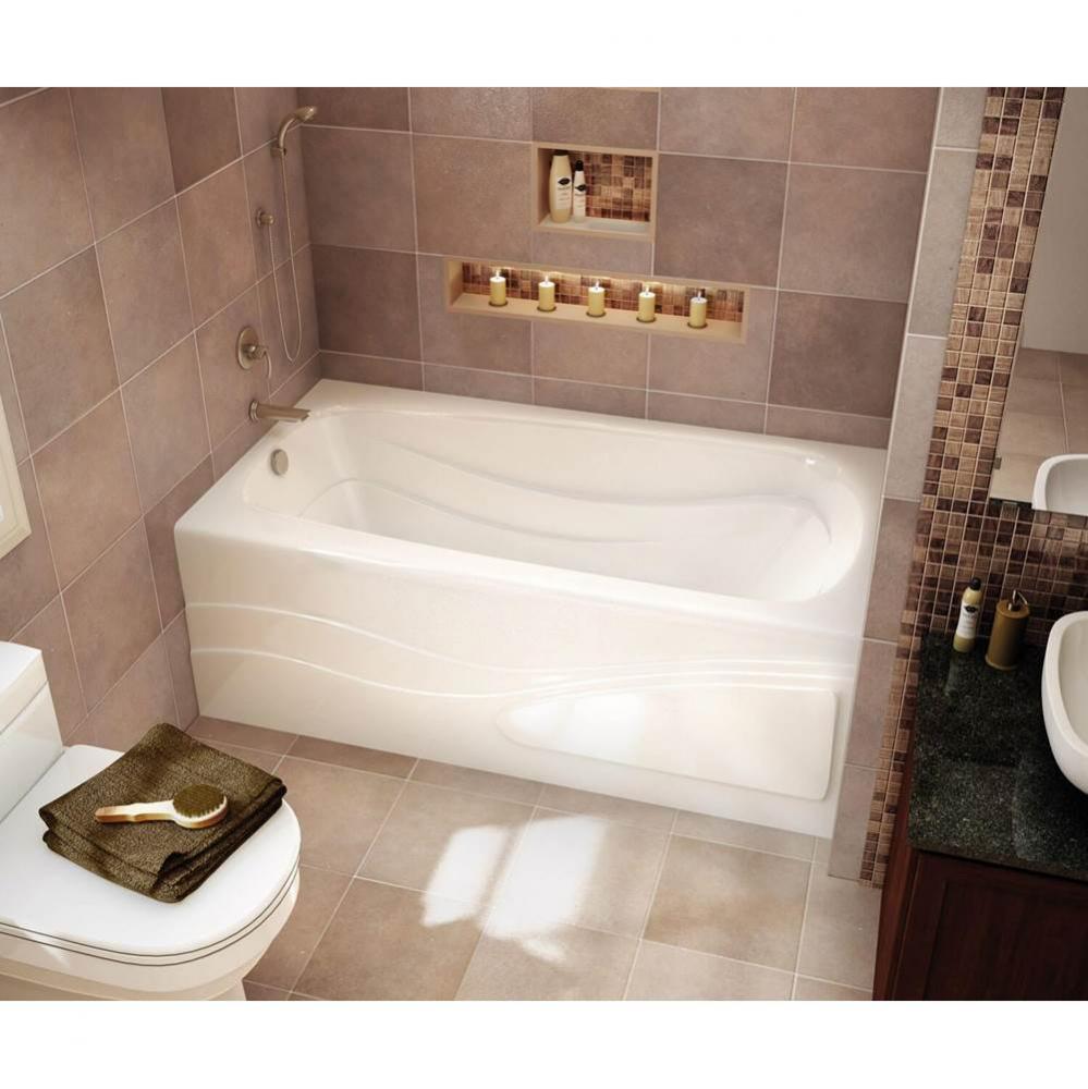 Tenderness 7236 Acrylic Alcove Right-Hand Drain Combined Whirlpool &amp; Aeroeffect Bathtub in Whi