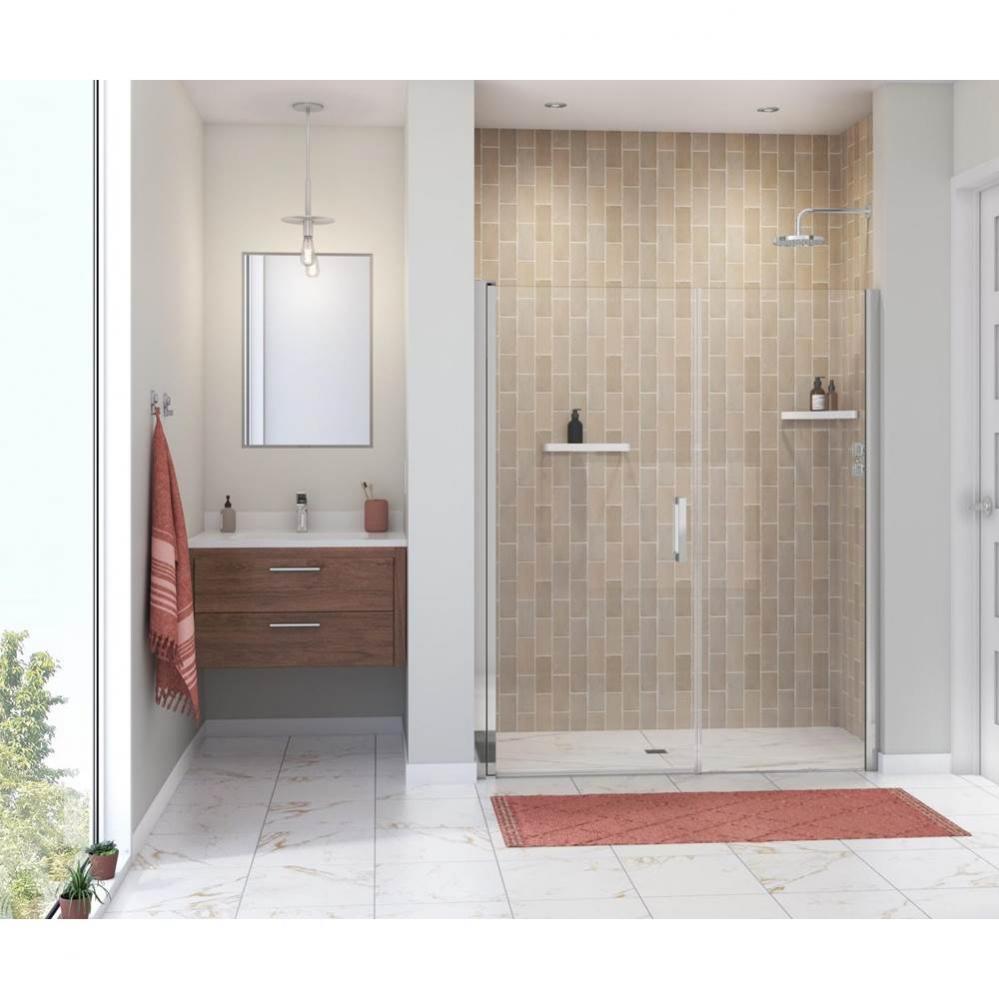 Manhattan 57-59 x 68 in. 6 mm Pivot Shower Door for Alcove Installation with Clear glass &amp; Squ