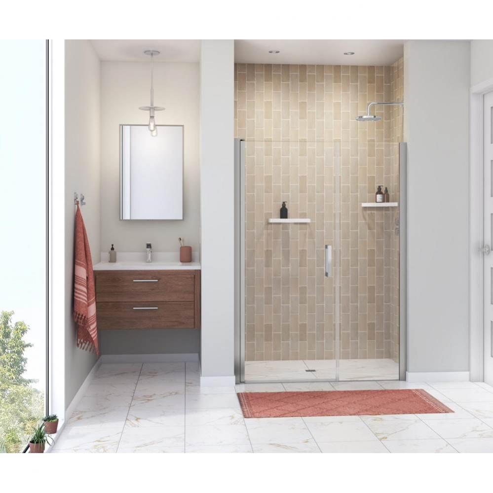 Manhattan 49-51 x 68 in. 6 mm Pivot Shower Door for Alcove Installation with Clear glass &amp; Squ