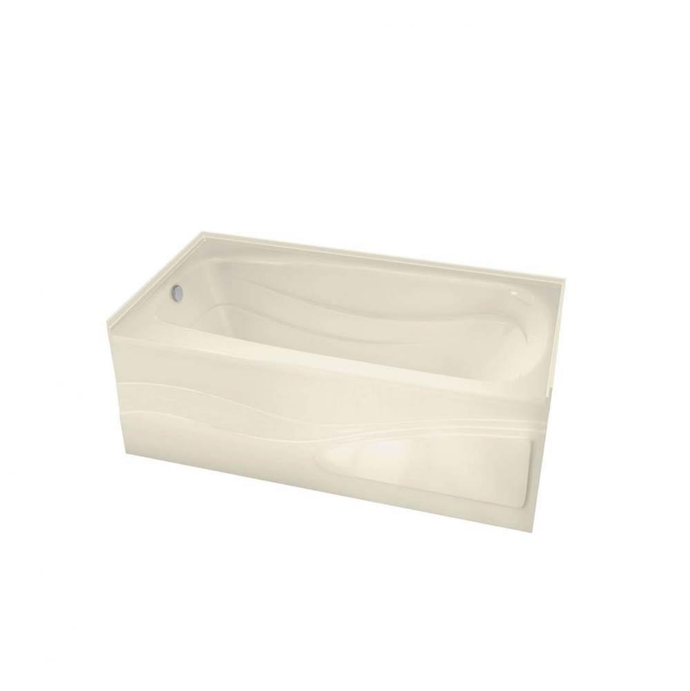 Tenderness 6036 Acrylic Alcove Right-Hand Drain Bathtub in Bone