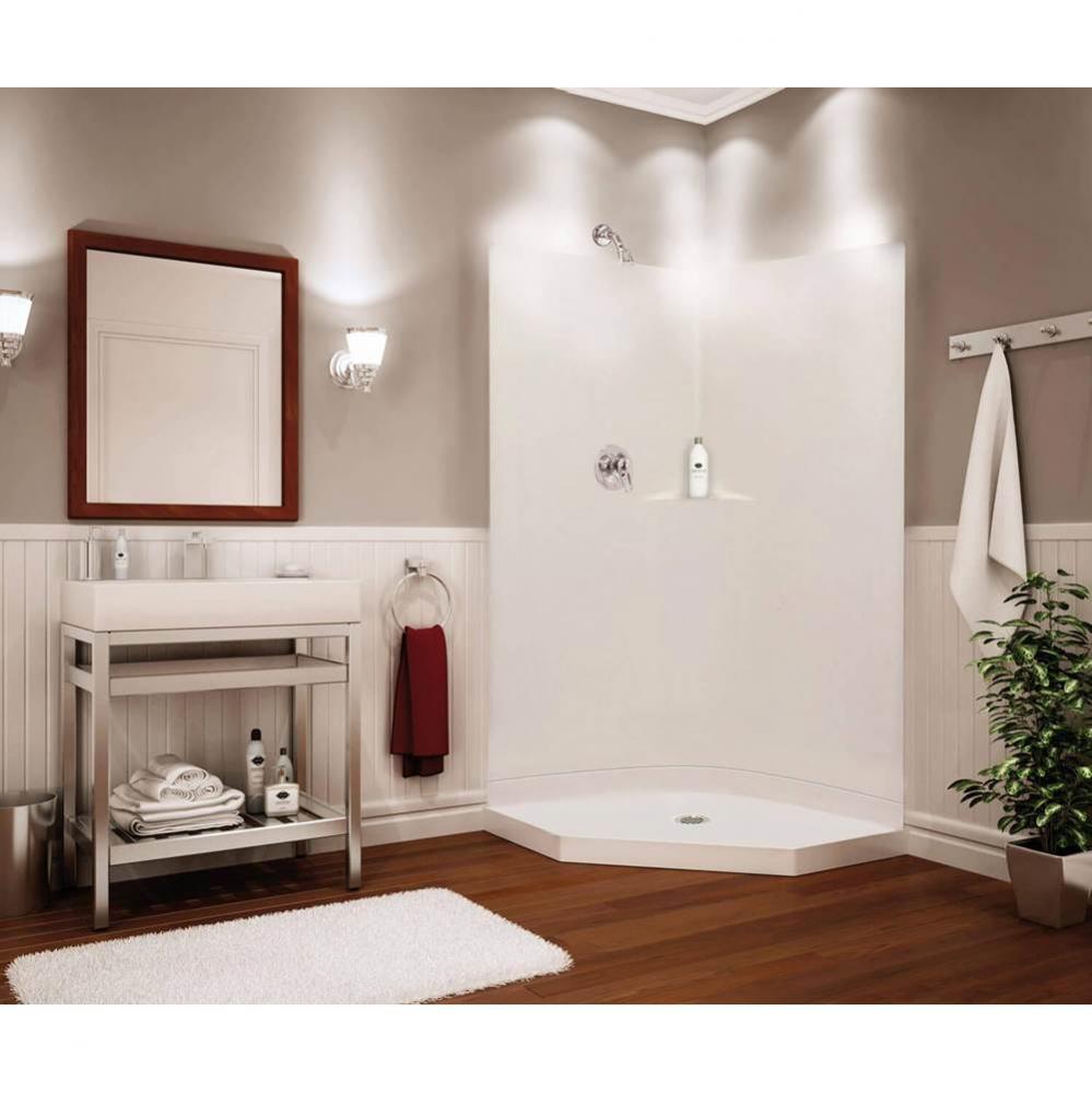 SECCSS36 38 x 38 AcrylX Corner Center Drain Two-Piece Shower in White