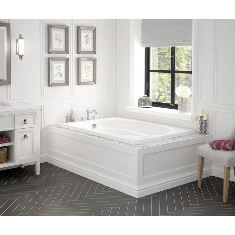 Temple 60 x 41 Acrylic Alcove End Drain Combined Whirlpool &amp; Aeroeffect Bathtub in White