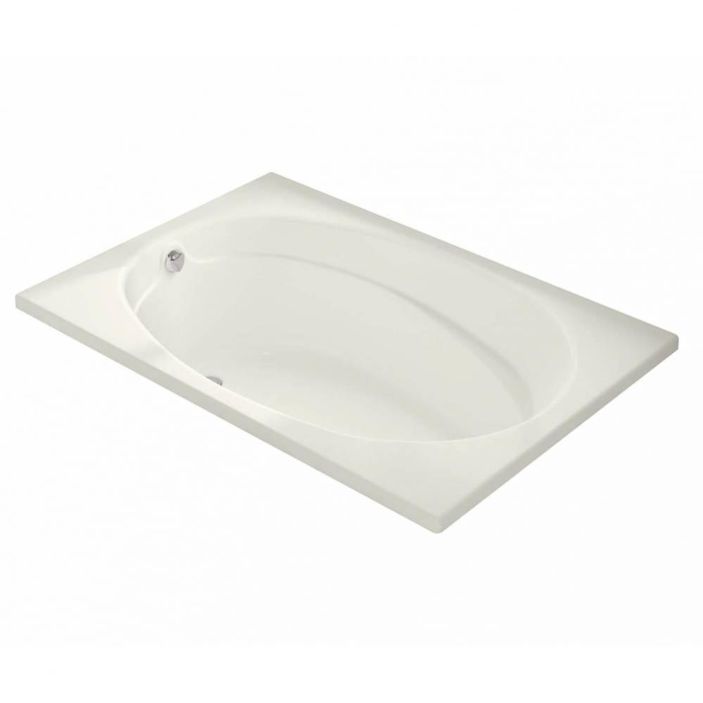 Temple 60 x 41 Acrylic Alcove End Drain Aeroeffect Bathtub in Biscuit