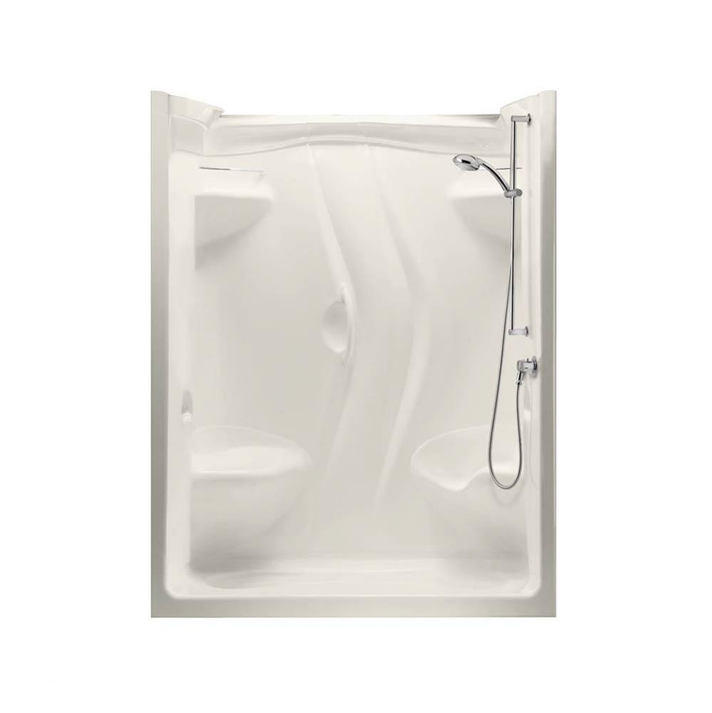 Stamina 60-II 59.5 in. x 35.75 in. x 76.375 in. 1-piece Shower with Two Seats, Left Drain in Biscu