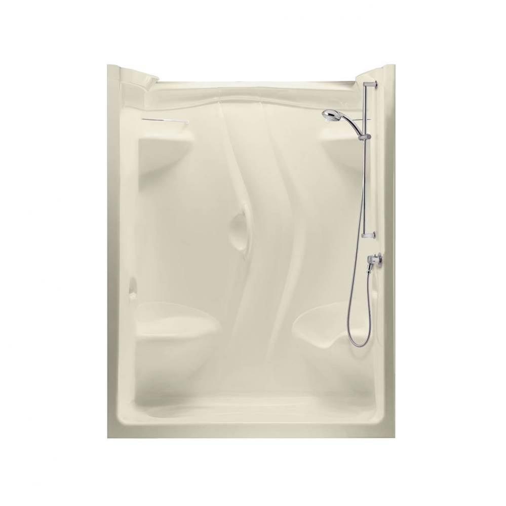 Stamina 60-II 59.5 in. x 35.75 in. x 76.38 in. 2-piece Shower with Right Seat, Right Drain in Bone