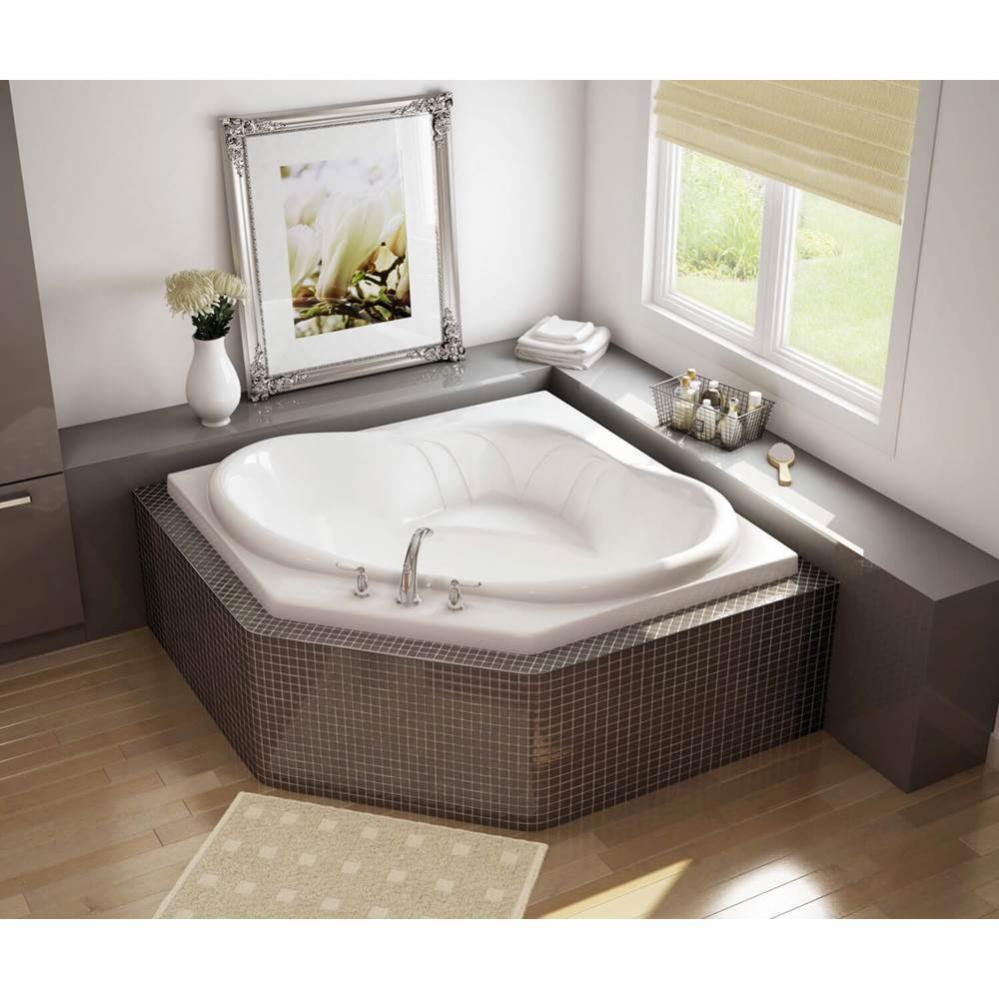 Nancy 54 in. x 54 in. Drop-in Bathtub with Hydrosens System Center Drain in White