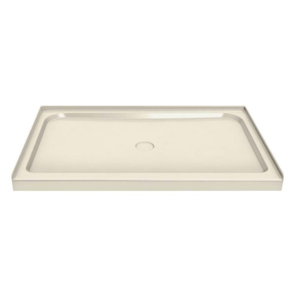 MAAX 47.75 in. x 34.125 in. x 4.125 in. Rectangular Alcove Shower Base with Center Drain in Bone