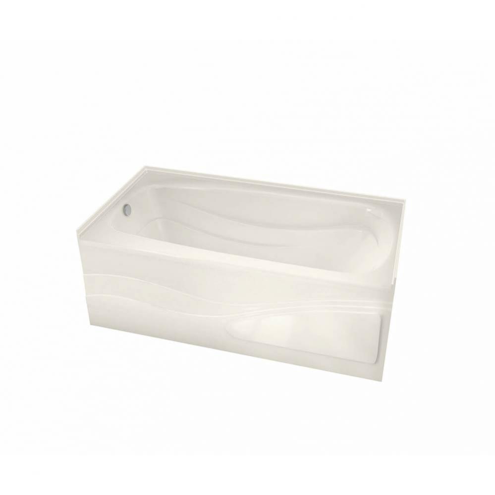 Tenderness 6036 Acrylic Alcove Left-Hand Drain Aeroeffect Bathtub in Biscuit