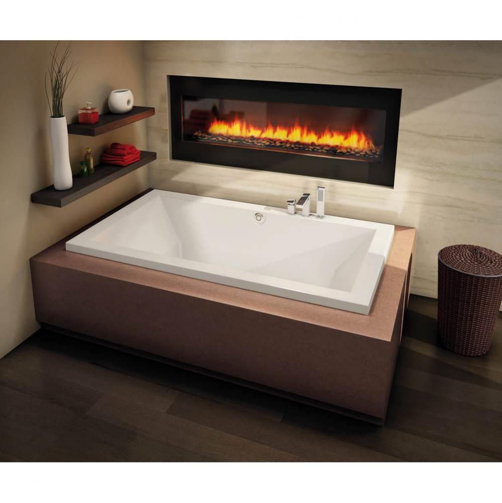 Aiiki 72 in. x 42 in. Drop-in Bathtub with Center Drain in White