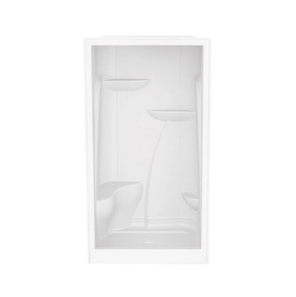 M148 48 x 36 Acrylic Alcove Center Drain One-Piece Shower in White