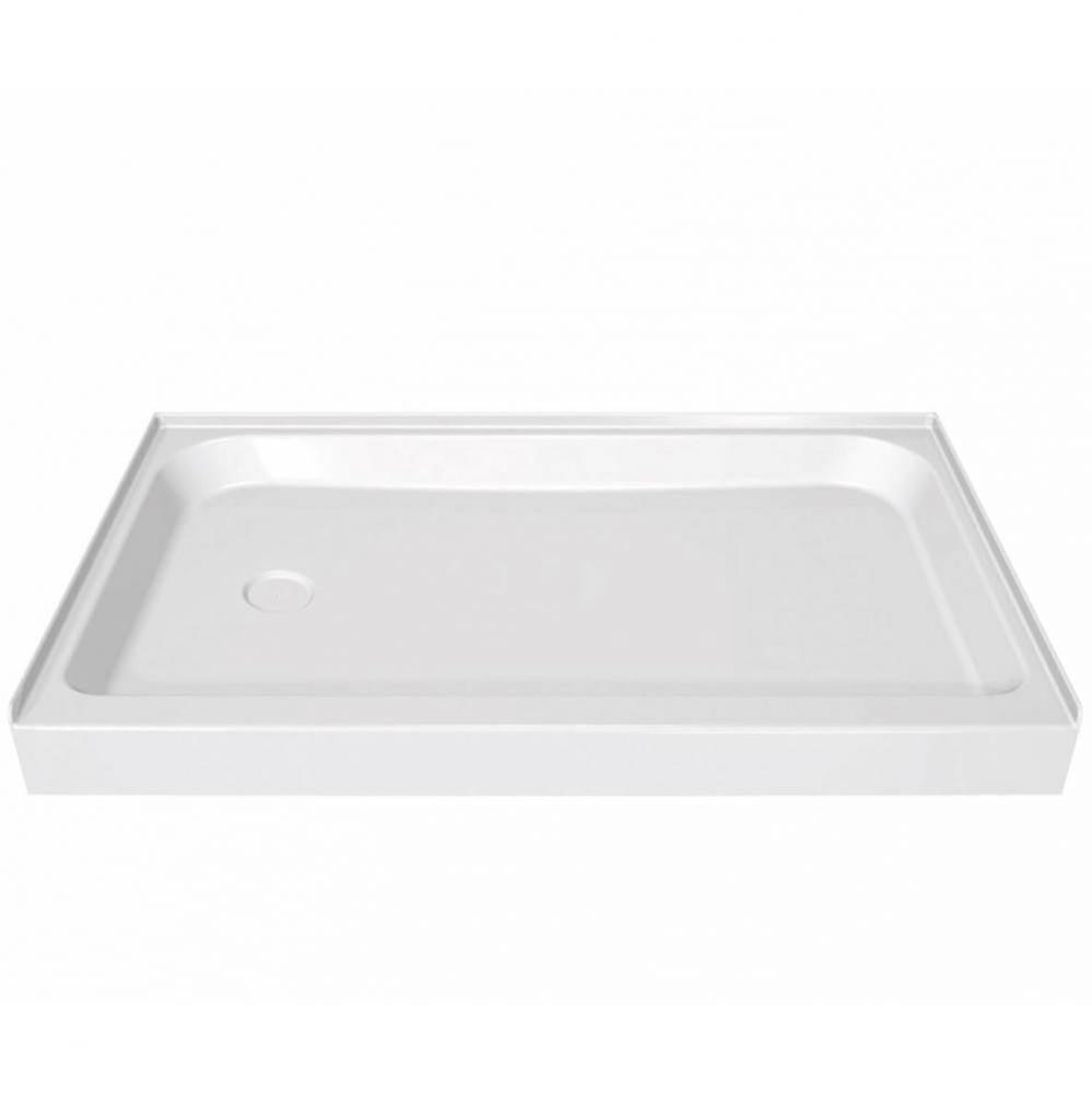 MAAX 59.75 in. x 32.125 in. x 6.125 in. Rectangular Alcove Shower Base with Right Drain in White