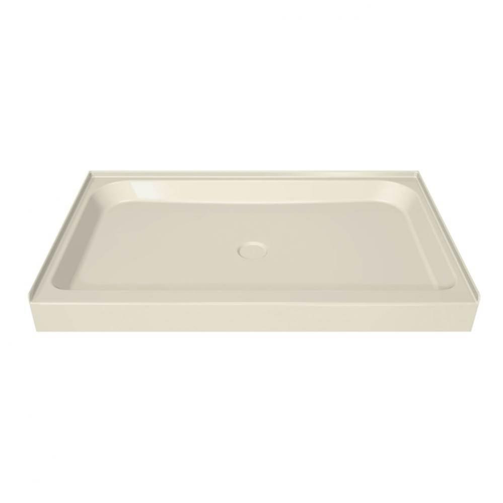 MAAX 59.75 in. x 42.125 in. x 6.125 in. Rectangular Alcove Shower Base with Center Drain in Bone