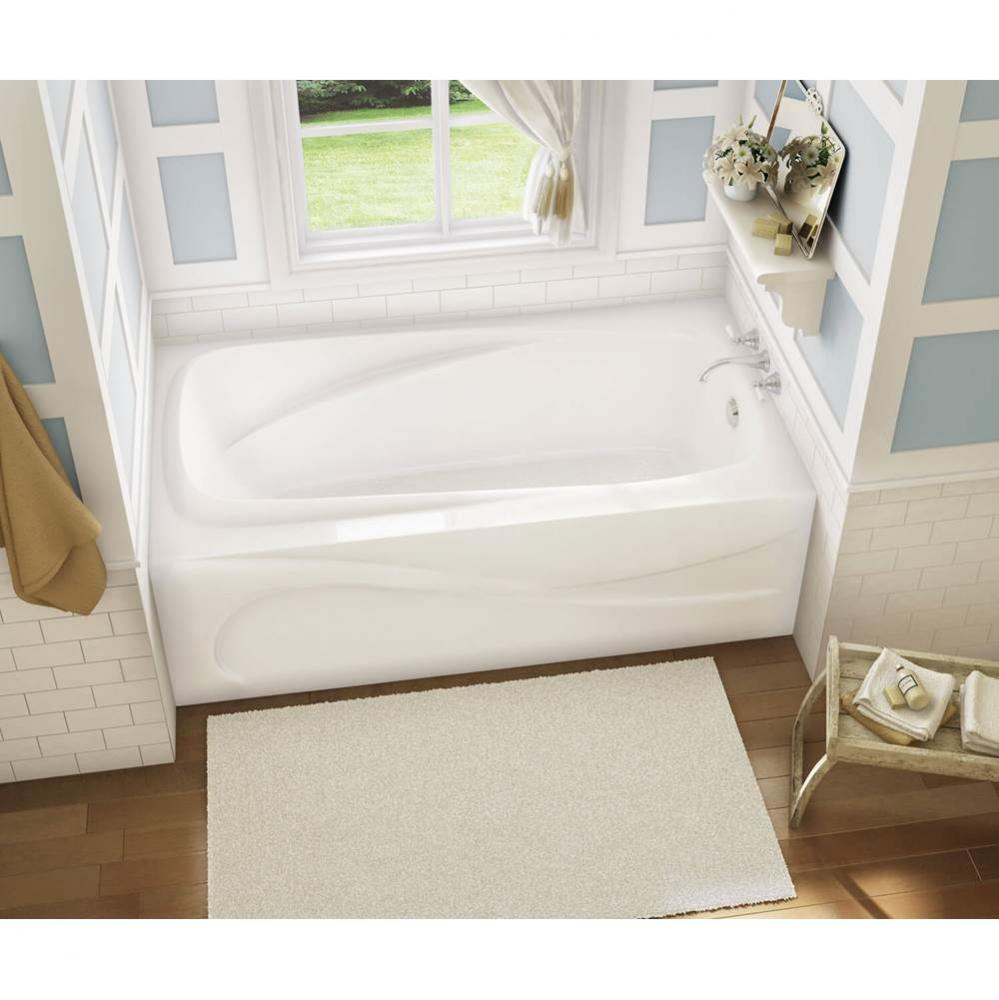 Santorini 60 in. x 32 in. Alcove Bathtub with Hydrosens System Right Drain in White