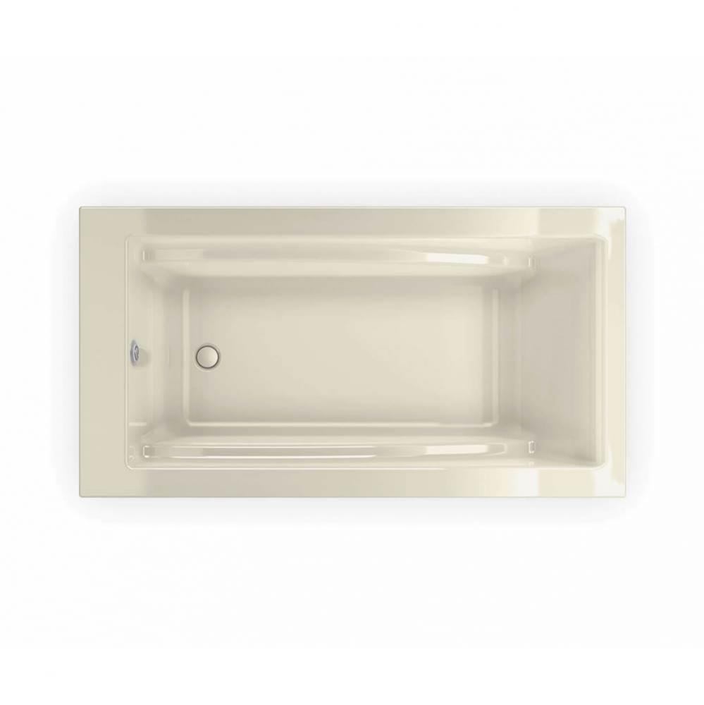 Optik F 60 in. x 32 in. Freestanding Bathtub with End Drain in Bone