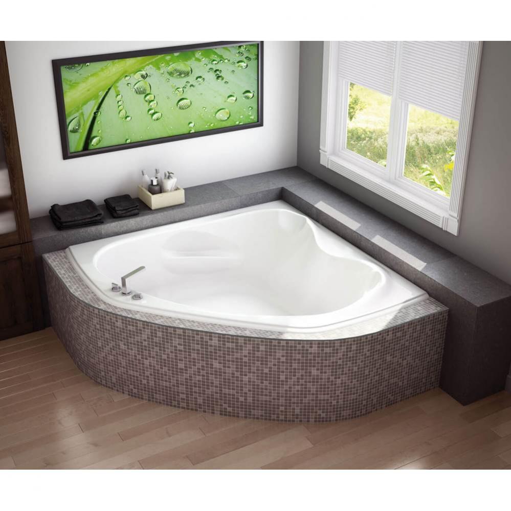 Murmur 54.75 in. x 54.75 in. Corner Bathtub with Aerosens System Center Drain in White