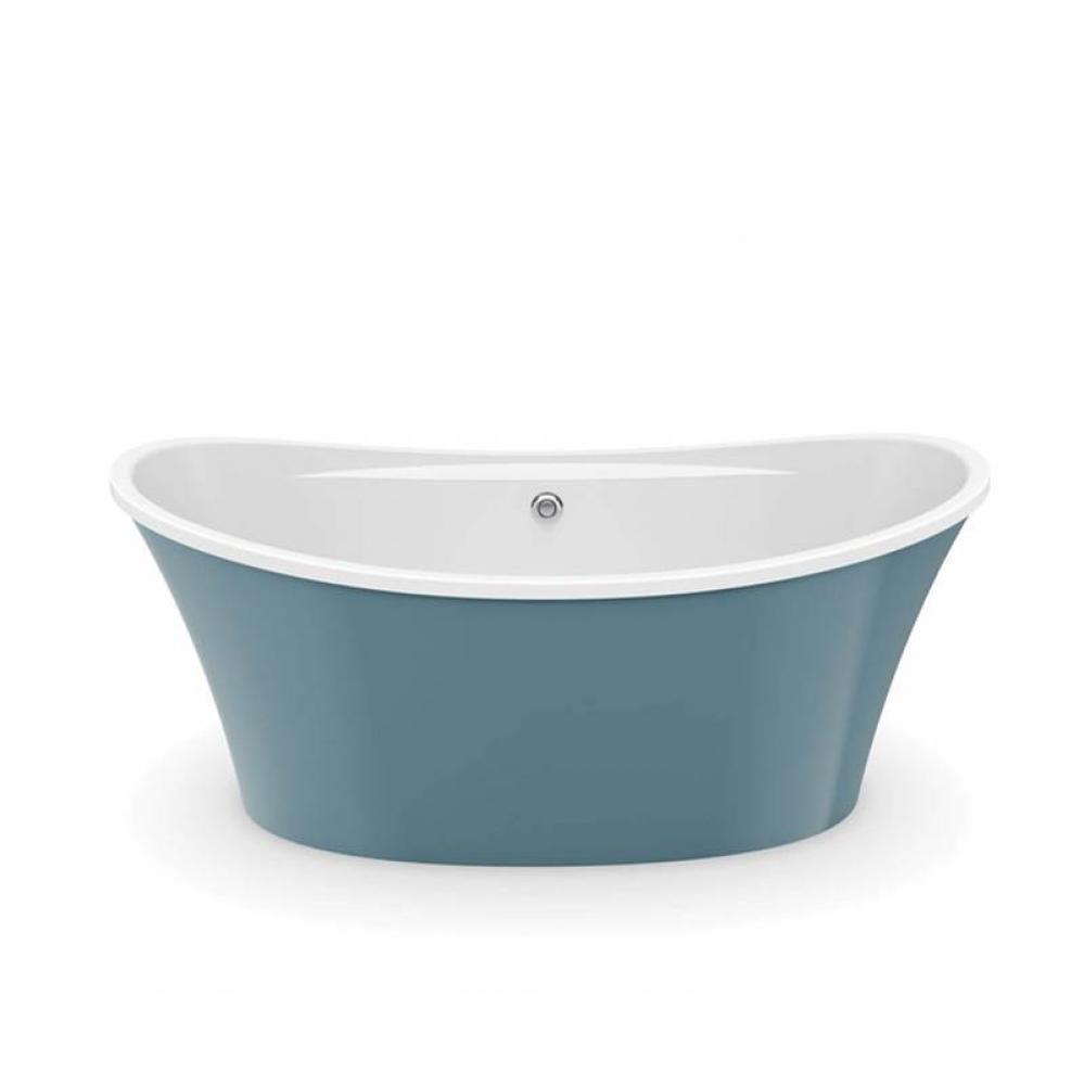 Ariosa 66 in. x 36 in. Freestanding Bathtub with Center Drain in Glacier Blue