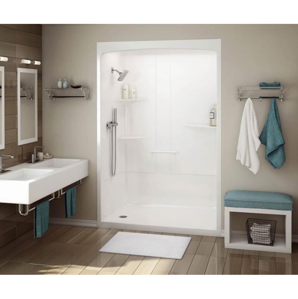 ALLIA SHR-6034 Acrylic Alcove Center Drain One-Piece Shower in White