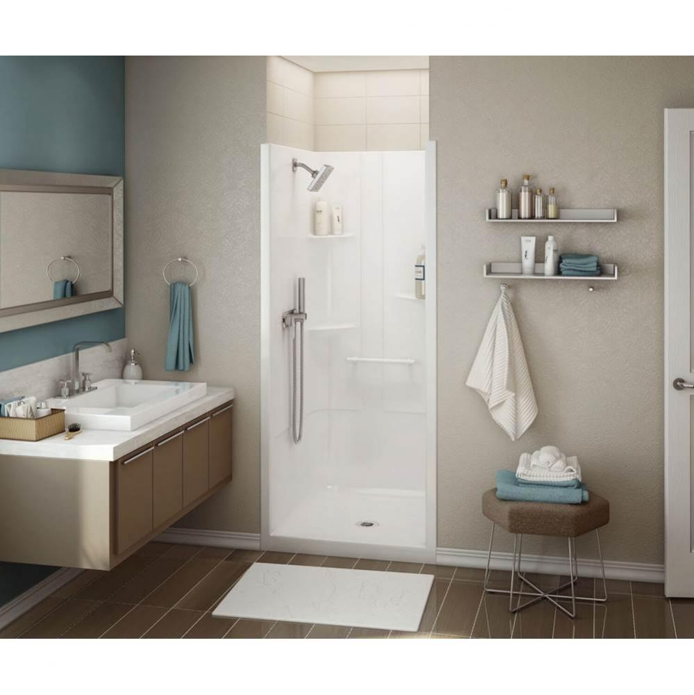 ALLIA SH-3636 Acrylic Alcove Center Drain One-Piece Shower in White