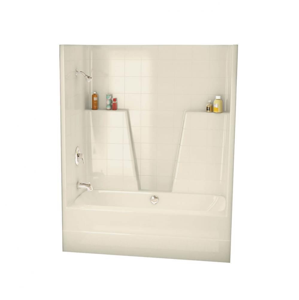 BGT6034C 60 in. x 34 in. x 73.75 in. 1-piece Tub Shower with Whirlpool Center Drain in Bone