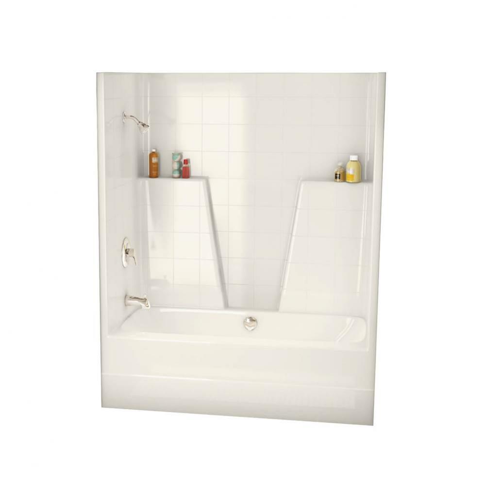 BGT6034C 60 in. x 34 in. x 73.75 in. 1-piece Tub Shower with Center Drain in Biscuit