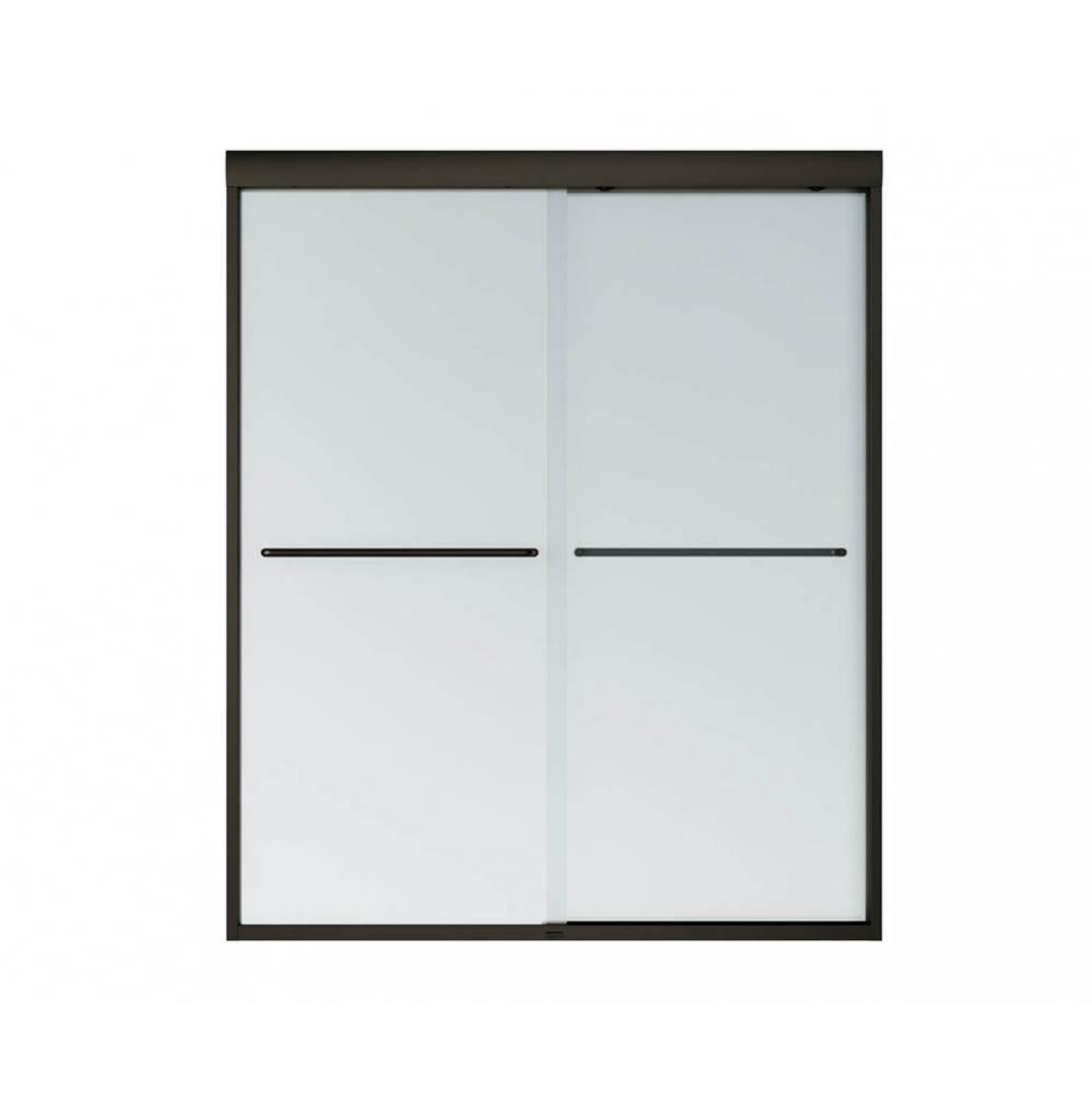 Aura 55-59 in. x 71 in. Bypass Alcove Shower Door with Mistelite Glass in Dark Bronze