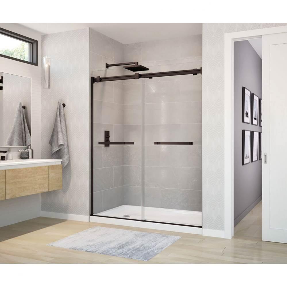 Duel 56-58 1/2 x 70 1/2-74 in. 8mm Sliding Shower Door for Alcove Installation with Clear glass in