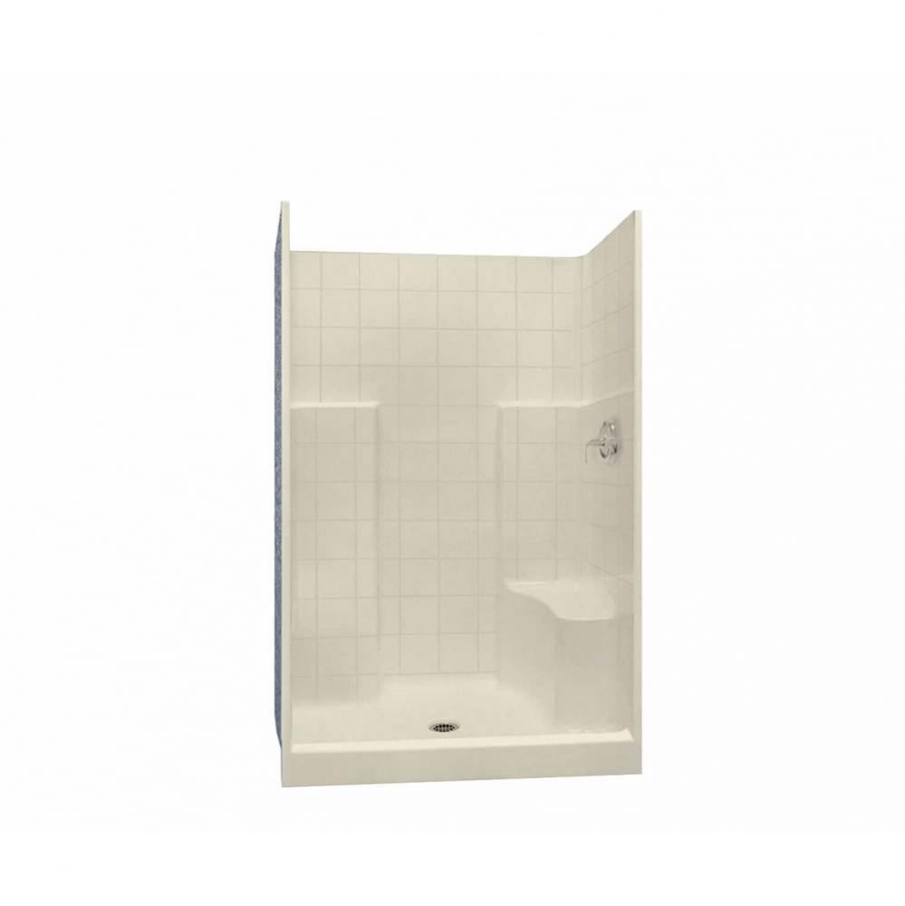 SST3648 R/L 48 in. x 36 in. x 75 in. 1-piece Shower with Left Seat, Center Drain in Bone