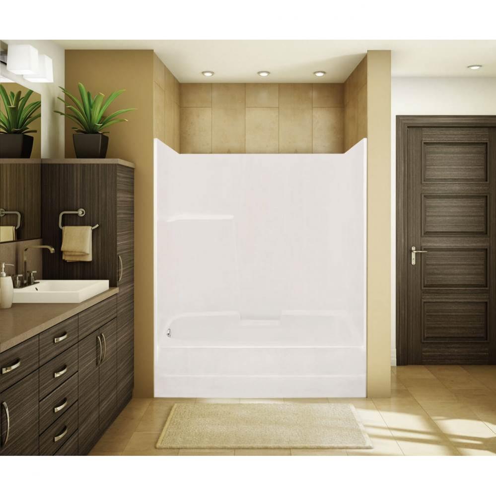 TSEA60 59.75 in. x 34 in. x 76.5 in. 1-piece Tub Shower with Right Drain in White