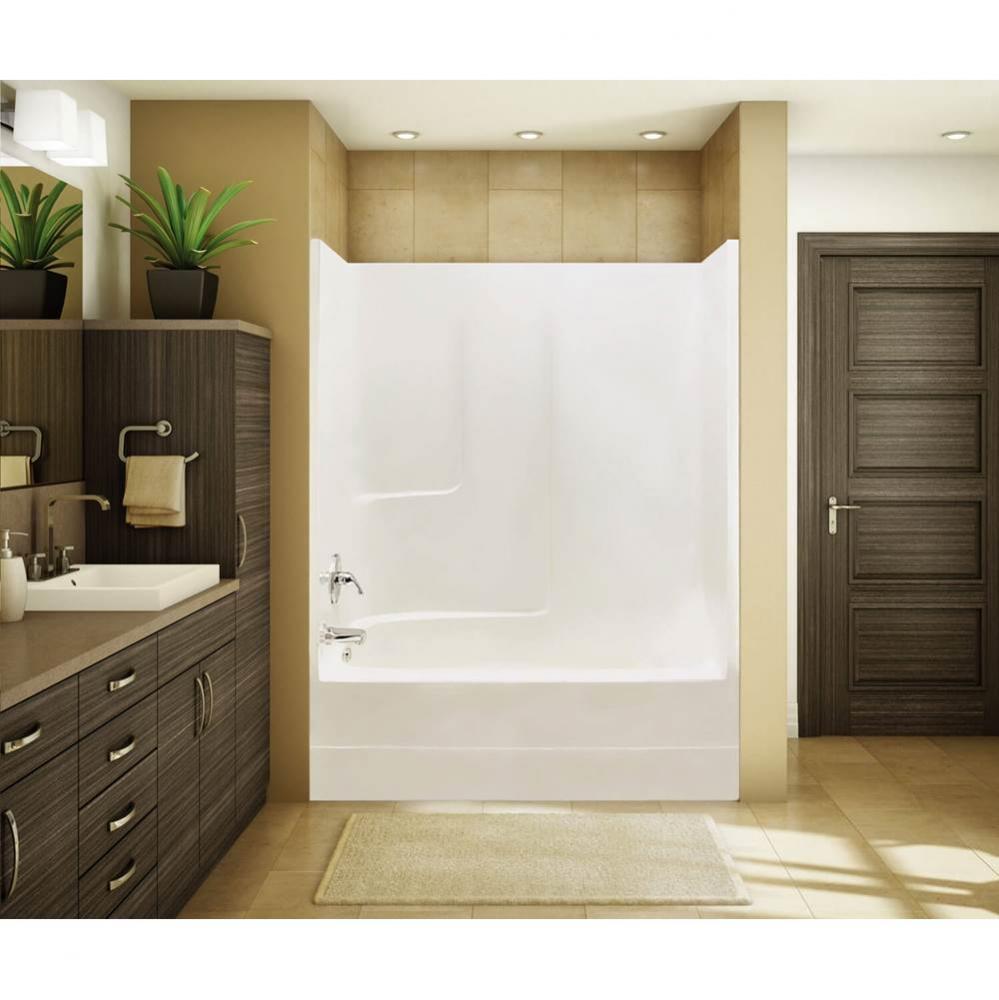 TSEA62 59.875 in. x 31 in. x 74 in. 1-piece Tub Shower with Right Drain in White