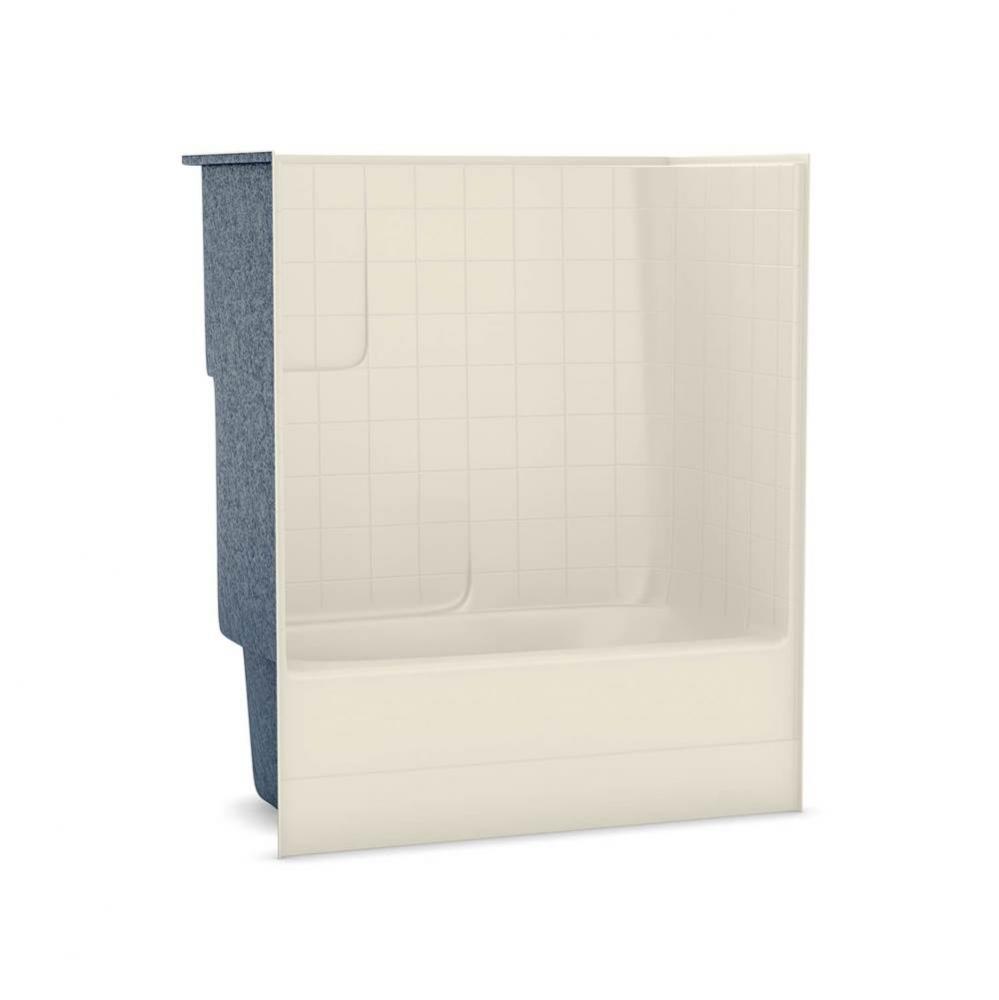 TSTEA63 60 in. x 34 in. x 72 in. 1-piece Tub Shower with Left Drain in Bone