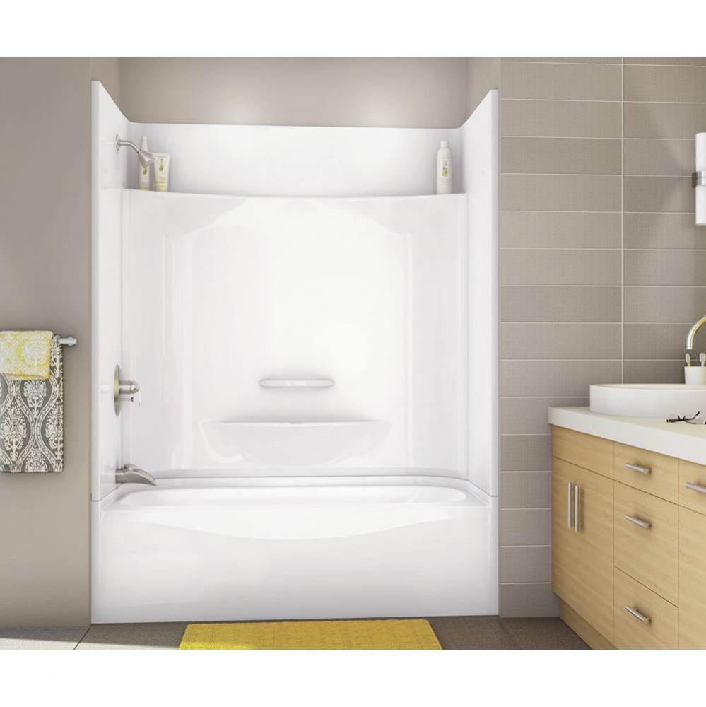 KDTS AFR 59.875 in. x 30.125 in. x 79.625 in. 4-piece Tub Shower with Whirlpool Right Drain in Whi