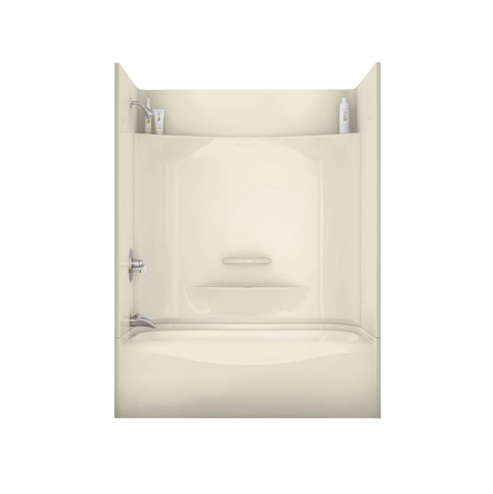 KDTS AFR 59.875 in. x 30.125 in. x 79.625 in. 4-piece Tub Shower with Right Drain in Bone